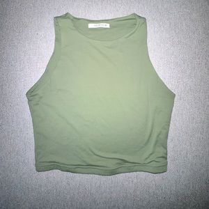 REORIA Olive Green Cropped Tank Top